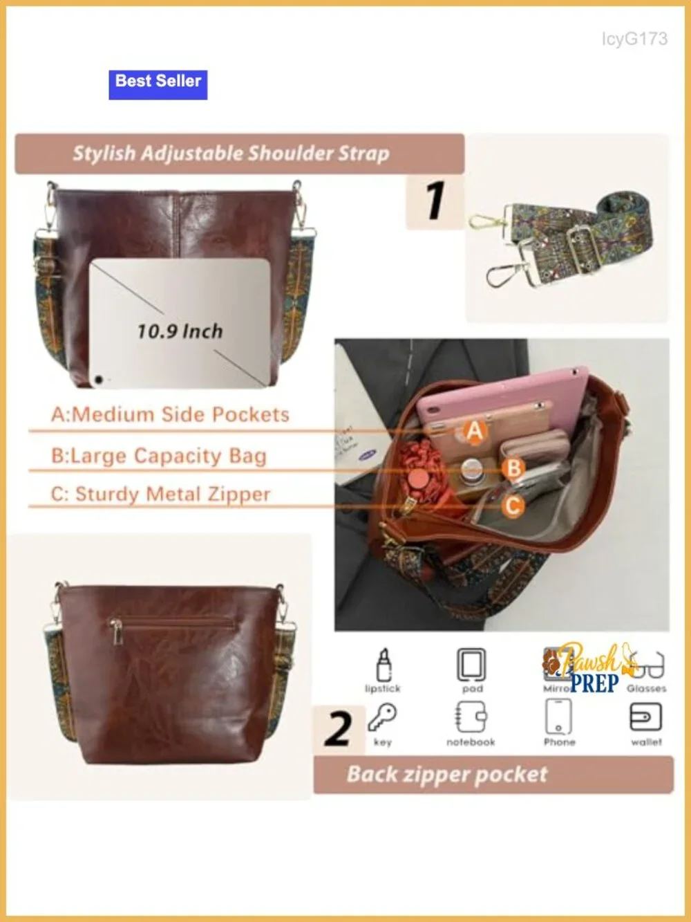 Faux Leather Hobo Crossbody Bag with Guitar Strap for Women